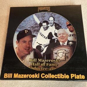Bill Mazeroski Collectible Plate Cronmiller-McCormick Pittsburgh PA Pirates NIB